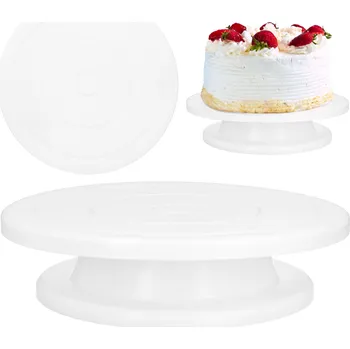 Otočná na dort, otočný talíř pro zdobení, 27,5 cm bílá