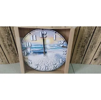 Hodiny Nástěnné hodiny do obýváku Obraz do ložnice Pláž Moře Hodiny na zeď 30 cm