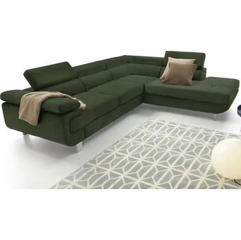 Sedací souprava Rohová sedací souprava Lotos, lahvově zelená látka, pravý roh