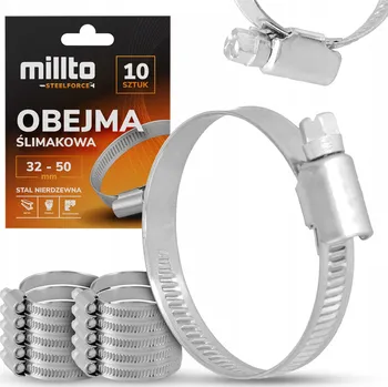 hadicová spona 10x KOVOVÁ Hadicová Spona 32-50 U-šroub Objímka svorka ŠROUBOVANÁ Ocel