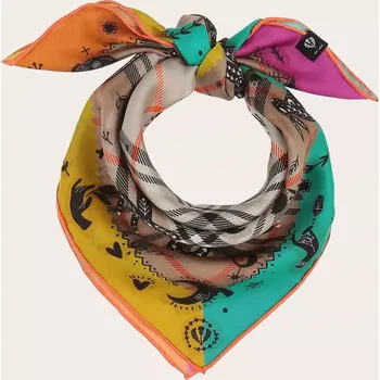 Šála Šátek Fraas 612019 béžový s kostkou fantazie