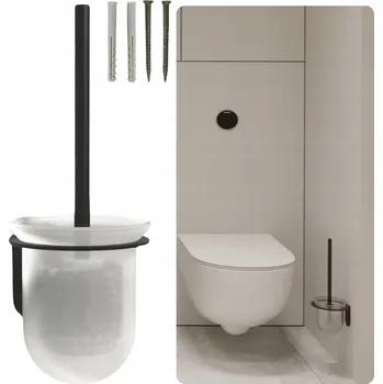 WC štětka Szczotka do WC czarna wisząca nowoczesna loft WC + Dávkovač mýdla