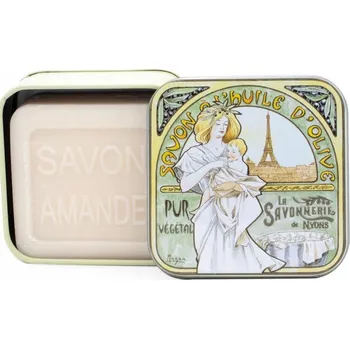 Koupelová kosmetika Marseillské mýdlo La Savonnerie de Nyons MANDLE v dárkové krabičce Art Nouveau Mucha 100g