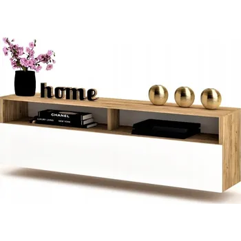 Komoda Závěsná skříňka pod TV Komoda PLAY Dub Craft Bílá 120
