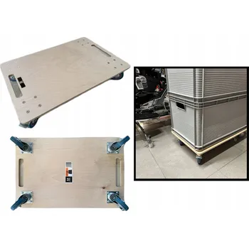 Stavební technika Velká transportní plošina na kolečkách premium vozík s brzdou 200 kg