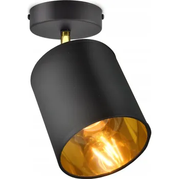 Lampa Stropní Svítidlo Lustr Pohyblivý Stínidlo Černá Zlatá