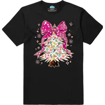 Pánské tričko Pánské tričko Květinový Vánoční Stromeček (Velikost: M, Barva: Černá)