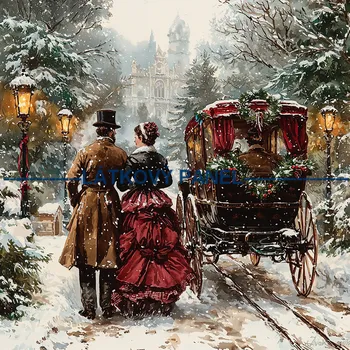 Látkový panel - Zimní retro - ZIM-238 Velikost: 15x15cm, Materiál: Úplet