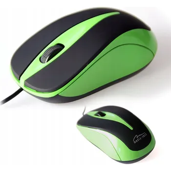 Myš MYŠ KANCELÁŘSKÁ DRÁTOVÁ OPTICKÁ POHODLNÁ ERGONOMICKÁ ZELENÁ