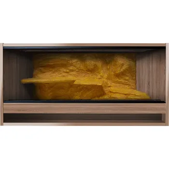 Teraristika ReptiEye Terárium z lamina 100x60x60 tmavý dub s 3D stěnou – varianta D Varianta terária: terárium s úkrytem