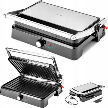 Kuchyňský gril Skládací elektrický gril Huslog AK-2143 stříbrný/šedý 2200 W