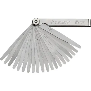 Spárová měrka Počet listů: 20 mm, Délka: 100 mm, Tloušťka listu do: 1 mm, Tloušťka listu od: 0,05 mm