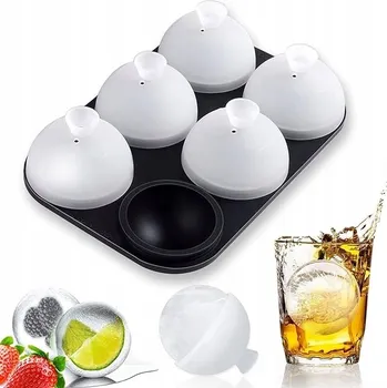 Tvořítko na led Silikonová forma na led 5 cm – kuličky a kostky, bez BPA, s víkem