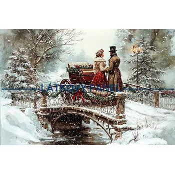 Látkový panel - Zimní retro - ZIM -246 Velikost: 10x7cm, Materiál: Úplet