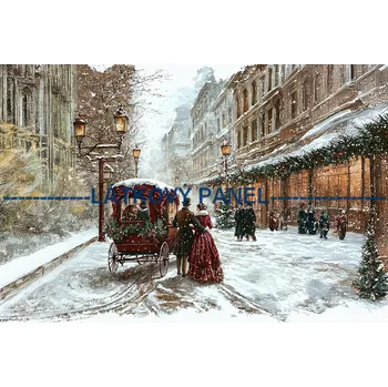 Látkový panel - Zimní retro - ZIM -247 Velikost: 50x33cm, Materiál: Kočárkovina