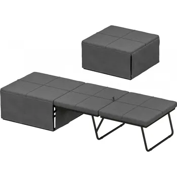 Postel Skládací postel 190 x 60 cm | šedá