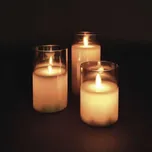 EMOS DCCW05 vánoční dekorace vosková svíčka v skle LED 3× 0,06W teplá bílá, časovač, 3-set, 6× AA excl.