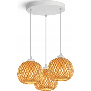 Závěsné Stropní Svítidlo Bambusová pletená BOHO přírodní 583-EZ3 LED bílá