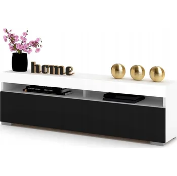 Televizní stolek TV stolek Komoda Police PLAY Bílá Matná Černá