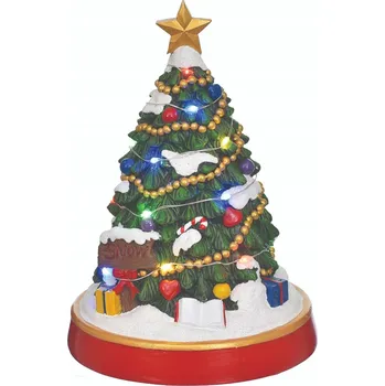 Vánoční dekorace HRACÍ SKŘÍŇKA VÁNOČNÍ STROMEK DŘEVĚNÝ SVÍTÍCÍ S PODSVÍCENÍM A MELODIÍ