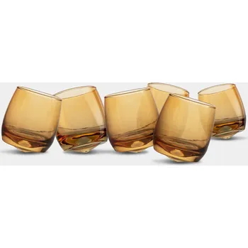 Sklenice Sklenice houpací Rocking Whiskey 5015282, 200ml, 6ks, jantarové