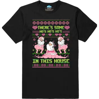 Pánské tričko Pánské tričko Twerkující Santové Ho’s Ho’s Ho’s (Velikost: L, Barva: Černá)