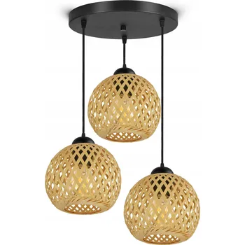 Závěsné stropní svítidlo Luxolar černé dřevěné boho 3-bodové E27 100 cm