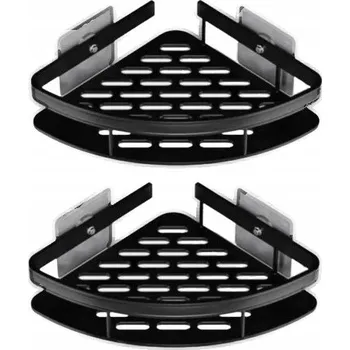 Koupelnový nábytek Samolepicí rohová polička do koupelny do sprchy Černá