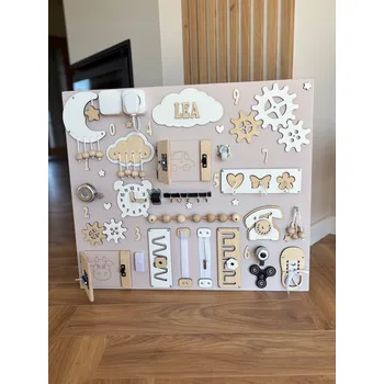 Obraz Senzorická manipulační tabule MONTESSORI XL růžová! Dárek!