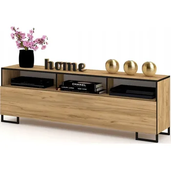 Komoda TV stolek / Komoda Play OPEN CRAFT, černé nohy, 180 cm