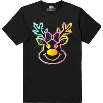 Pánské tričko Pánské tričko Neonový Vánoční Sob (Velikost: L, Barva: Černá)