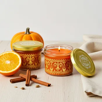 vonný vosk SCHMINKA Výhodná sada - Sójové svíčky s vůní dýňové latté a pomeranč