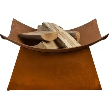 Esschert Design Zahradní OHNIŠTĚ ČTVERCOVÉ, corten efekt, 49×49×38,5 cm