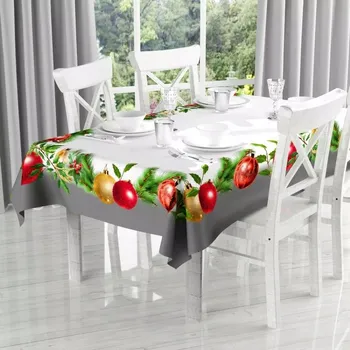 ubrus Barevný ubrus s vánočními motivy - bombky, tištěná látka, 110x150 cm