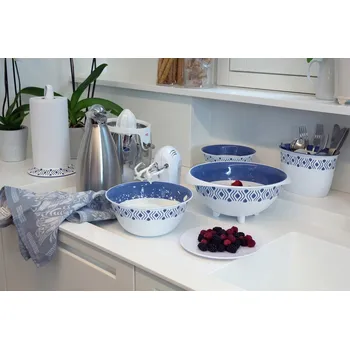 dětská miska STEFANPLAST Tosca 55101 Plastová miska průměr 29 cm, bílá/modrá STEFANPLAST