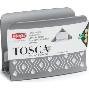 Střecha karosérie STEFANPLAST Plastový stojánek na ubrousky Tosca bílý/šedý STEFANPLAST