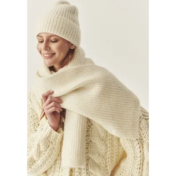 Šála Tatuum KRÉMOVÁ ŠÁLA S VLNOU A MOHÉREM – OPIL