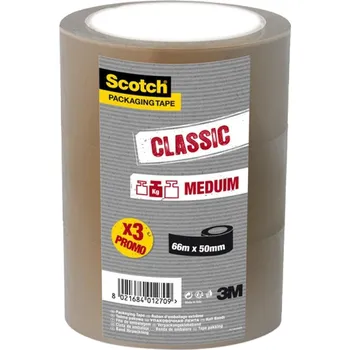 Lepicí páska BALICÍ PÁSKA SCOTCH HOT-MELT 50mm/66m HNĚDÁ 3ks