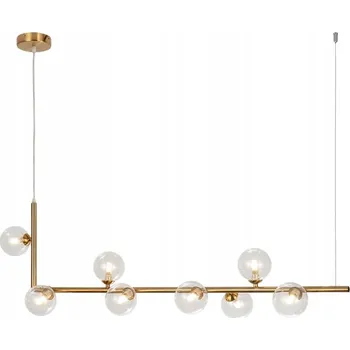 GLAMOUR LAMPA SKLENĚNÁ 8 KOULÍ ZLATÁ ZÁVĚSNÁ G9