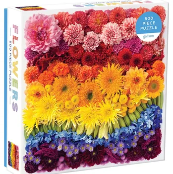 Puzzle GALISON Čtvercové puzzle Duhové květiny 500 dílků