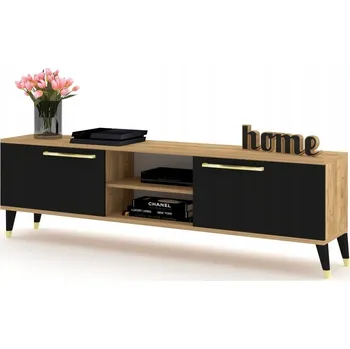 Komoda TV stolek Komoda Police Dub Craft Černá + Zlatá