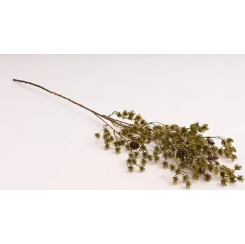 umělá květina Větev jehličňanu se šiškami 95 cm, zeleno-zlatá