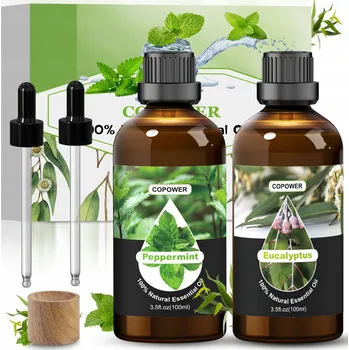 Vonný olej ESENCIÁLNÍ OLEJE DO DIFUZÉRŮ AROMATERAPIE EUKALYPTUS MÁTA 2X100ML