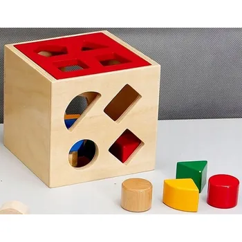 Dřevěná hračka Dřevěné geometrické tvary v kostce