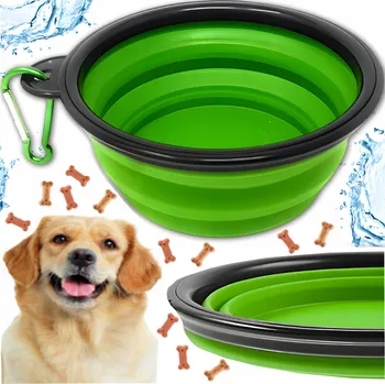 Miska pro psa SKLÁDACÍ MISKA PRO PSA KOČKU 350ML CESTOVNÍ NA VODU NEBO KRMIVO