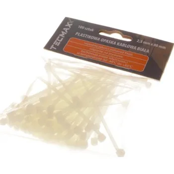Stahovací páska Plastová páska 2,5X80 mm 100 ks BÍLÁ