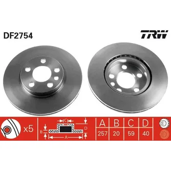 Brzdový kotouč Brzdový kotouč TRW DF2754