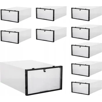 Úložný box Krabička na boty s průhledný víkem, 10 ks