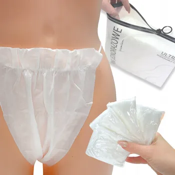 Dámské spodní prádlo Na Jedno Použití dámské tanga 100 ks, masážní kalhotky, bílé, neprůhledné