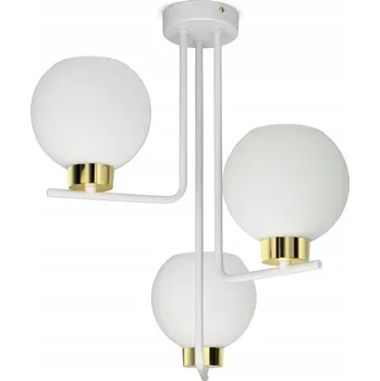 Závěsné stropní svítidlo lustr Bílé skleněné koule White Glass C3 LED E27